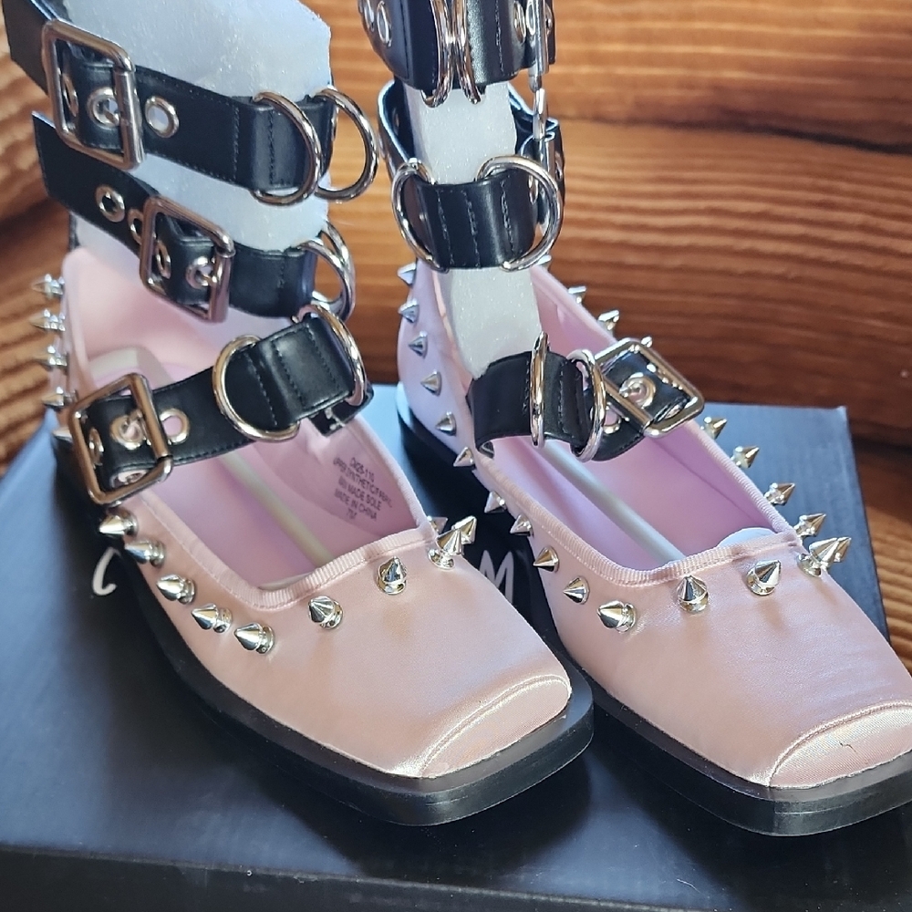 Studded Pink Ballerina Flats  Shoes
